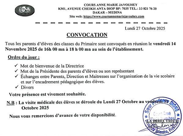 Circulaire du Primaire